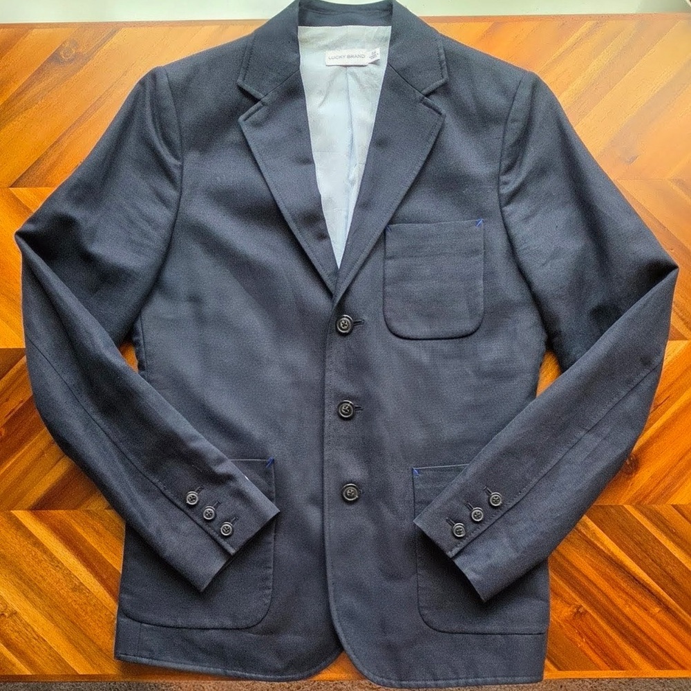 Lucky Brand - Men's Navy Blazer - Classic Three-Button Jacket